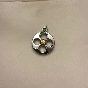 LV Zipper Pull in Silver and Gold Flower Design